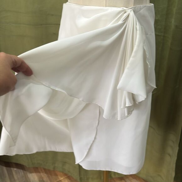 P.A.R.O.S.H. Elegant White Drape Skirt, XS - Picture 3 of 7